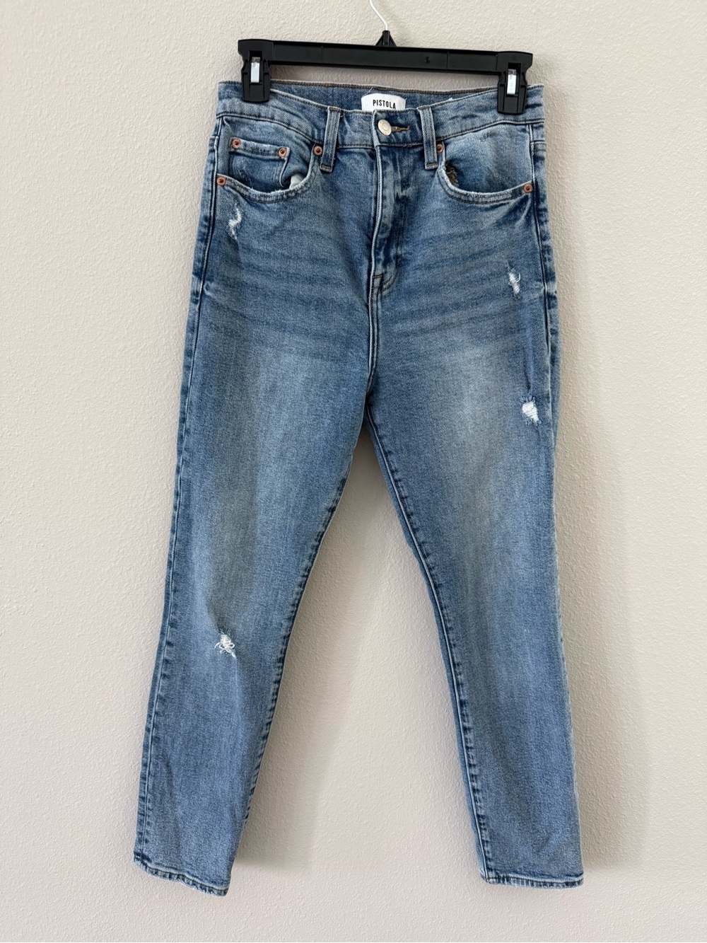 Pistola Light Blue High-Rise Distressed Women's Jeans 28